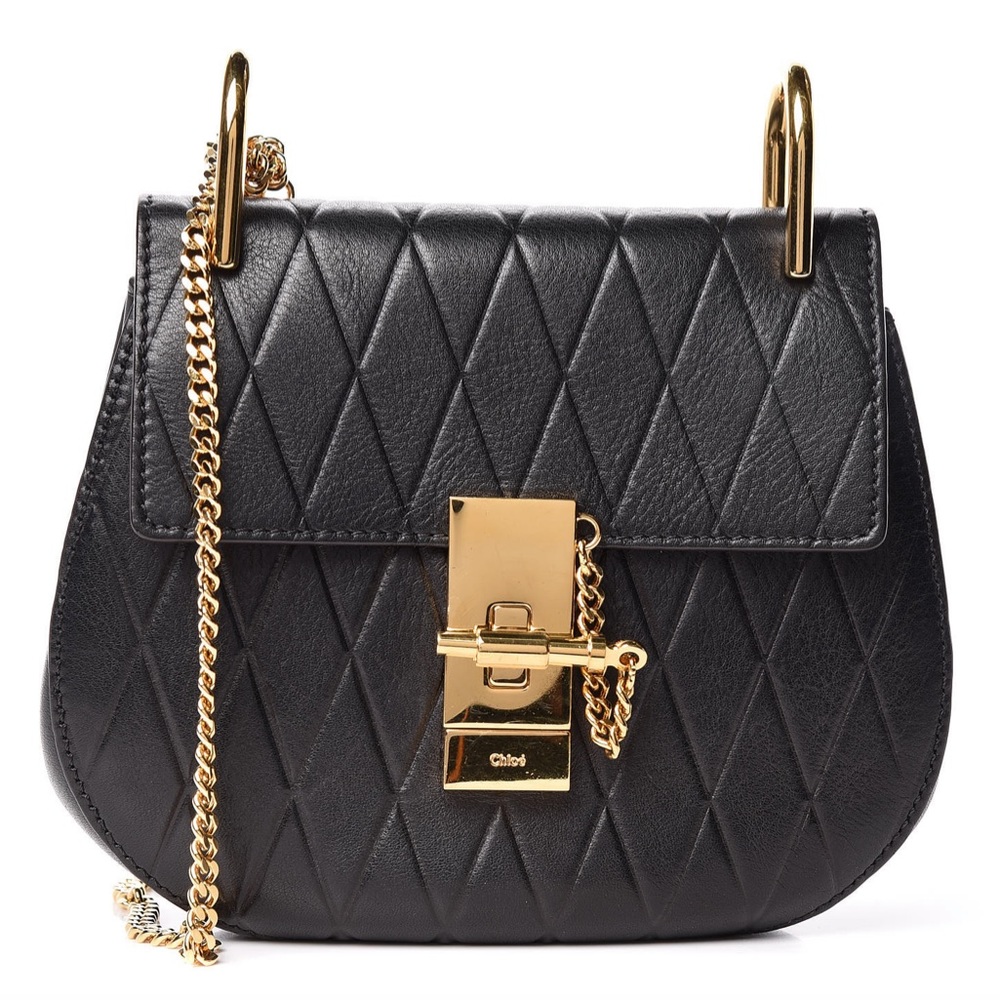 {CHLOE} Calfskin Diamond Embossed Drew Crossbody